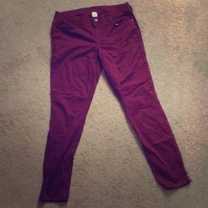 Burgundy jeans